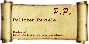 Politzer Pentele névjegykártya